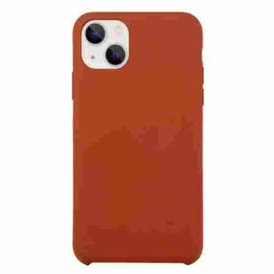 For iPhone 13 Solid Silicone Phone Case(Saddle Brown)