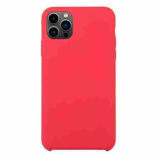 For iPhone 13 Pro Max Solid Silicone Phone Case (Rose Red)