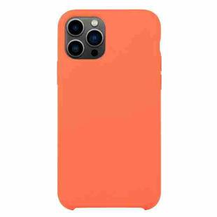 For iPhone 13 Pro Max Solid Silicone Phone Case (Orange Red)