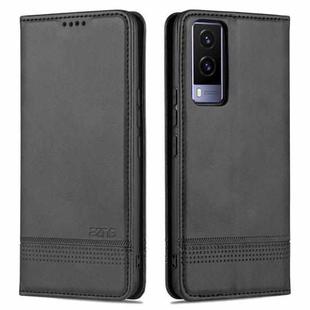 For vivo Y71t / V21e 5G AZNS Magnetic Calf Texture Horizontal Flip Leather Phone Case(Black)