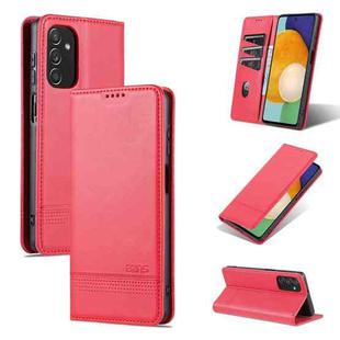 For Samsung Galaxy M52 5G AZNS Magnetic Calf Texture Horizontal Flip Leather Phone Case(Red)