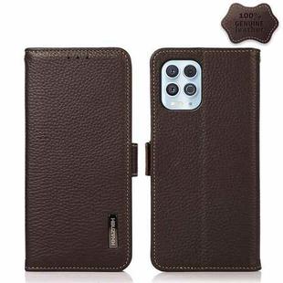 For Motorola Edge S 5G / G100 KHAZNEH Side-Magnetic Litchi Genuine Leather RFID Case(Brown)