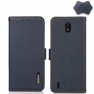 For Nokia C01 Core / C01 Plus KHAZNEH Side-Magnetic Litchi Genuine Leather RFID Phone Case(Blue)