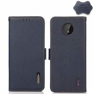 For Nokia C10 / C20 KHAZNEH Side-Magnetic Litchi Genuine Leather RFID Phone Case(Blue)