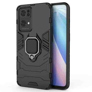 For OPPO Reno7 Pro 5G Shockproof PC + TPU Holder Phone Case(Black)
