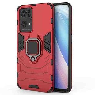 For OPPO Reno7 Pro 5G Shockproof PC + TPU Holder Phone Case(Red)