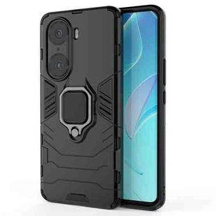 For Honor 60 Pro Shockproof PC + TPU Holder Phone Case(Black)