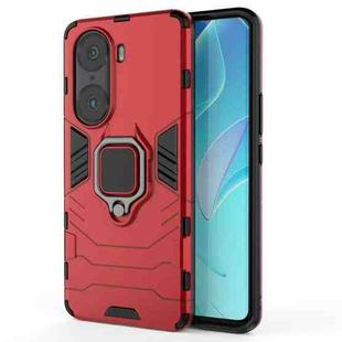 For Honor 60 Pro Shockproof PC + TPU Holder Phone Case(Red)
