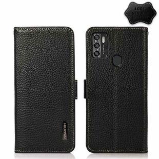 For ZTE Blade A7s 2020 KHAZNEH Side-Magnetic Litchi Genuine Leather RFID Phone Case(Black)