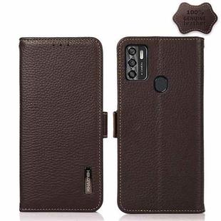 For ZTE Blade A7s 2020 KHAZNEH Side-Magnetic Litchi Genuine Leather RFID Phone Case(Brown)