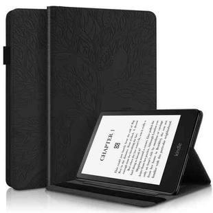 For Amazon Kindle Paperwhite 5 2021 Life Tree Series Leather Tablet Case(Black)