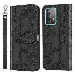 For Samsung Galaxy A53 5G Life of Tree Embossing Leather Phone Case(Black)