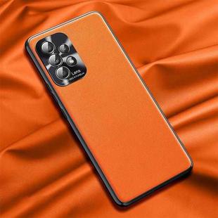 For Samsung Galaxy A32 5G Plain Skin Leather Phone Case(Orange)