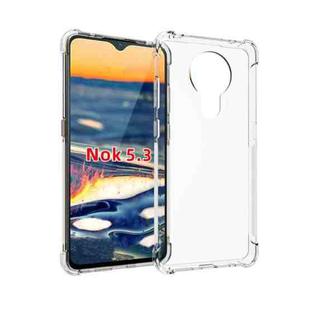 For Nokia 5.3 Shockproof Non-slip Thickening TPU Phone Case(Transparent)