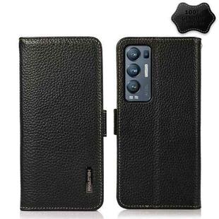 For OPPO Find X3 Neo / Reno5 Pro+ 5G KHAZNEH Side-Magnetic Litchi Genuine Leather RFID Case(Black)