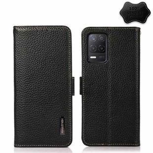 For OPPO Realme V13 5G KHAZNEH Side-Magnetic Litchi Genuine Leather RFID Case(Black)