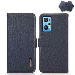 For OPPO Realme GT Neo2 KHAZNEH Side-Magnetic Litchi Genuine Leather RFID Case(Blue)