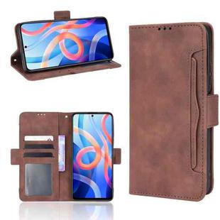 For Xiaomi Redmi Note 11 5G Domestic Version / Poco M4 Pro Skin Feel Calf Pattern Leather Phone Case(Brown)