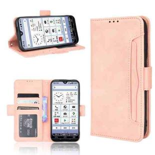 For Kyocera KY-51B Skin Feel Calf Pattern Leather Phone Case(Pink)
