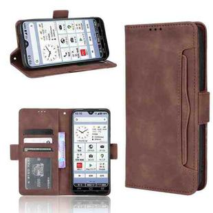 For Kyocera KY-51B Skin Feel Calf Pattern Leather Phone Case(Brown)