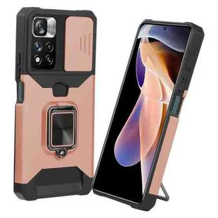 For Xiaomi Redmi Note 11 Pro 5G / 4G International Version Sliding Camera Cover Design PC + TPU Shockproof Phone Case(Rose Gold)