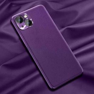 For iPhone 13 Plain Skin Leather Case(Purple)