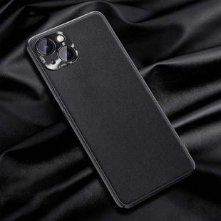 For iPhone 13 Plain Skin Leather Case(Black)