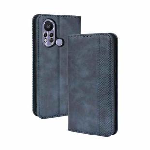 For Infinix Hot 11s Magnetic Buckle Retro Texture Leather Case(Blue)