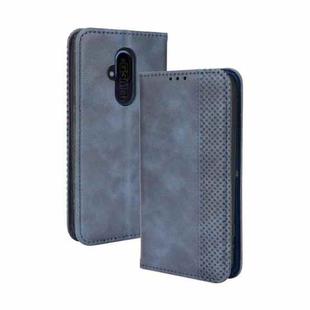 For Fujitsu Arrows F-52B JP Magnetic Buckle Retro Texture Leather Case(Blue)