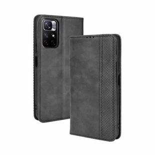 For Xiaomi Redmi Note 11 / Poco M4 Pro Magnetic Buckle Retro Texture Leather Case(Black)