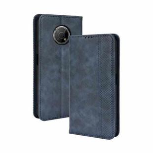 For Nokia G300 Magnetic Buckle Retro Texture Leather Case(Blue)