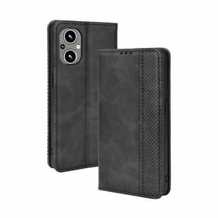 For OnePlus Nord N20 5G Magnetic Buckle Retro Texture Leather Case(Black)