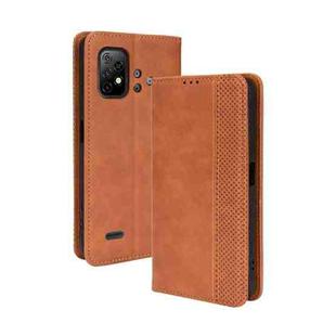 For Umidigi Bison X10 Magnetic Buckle Retro Texture Leather Case(Brown)