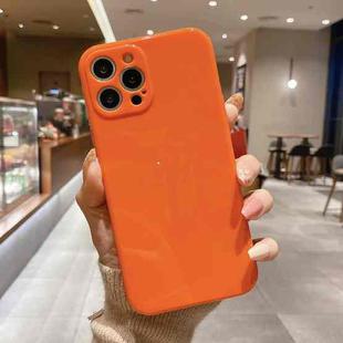 For iPhone 13 mini Glossy Straight-Edge TPU Phone Case (Orange)