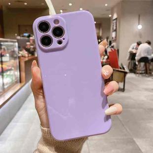 For iPhone 12 Pro Max Glossy Straight-Edge TPU Phone Case(Purple)