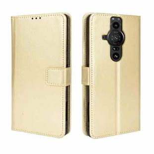 For Sony Xperia Pro-I Retro Crazy Horse Texture Leather Phone Case(Gold)