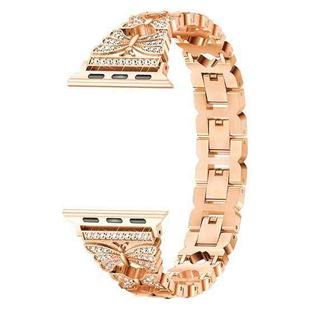 Stainless Steel Watch Band For Apple Watch Ultra 49mm / Series 8&7 45mm / SE 2&6&SE&5&4 44mm / 3&2&1 42mm(Rose Gold)
