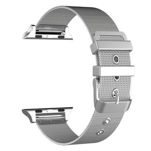 For Apple Watch Series 7 41mm / 6 & SE & 5 & 4 40mm / 3 & 2 & 1 38mm Milanese Stainless Steel Double Buckle Watch Band(Silver)