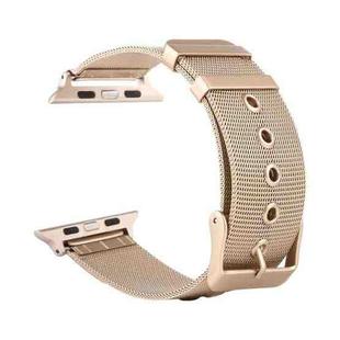 For Apple Watch Series 9&8&7 41mm / SE 3&SE 2&6&SE&5&4 40mm / 3&2&1 38mm Milanese Stainless Steel Double Buckle Watch Band(Retro Gold)