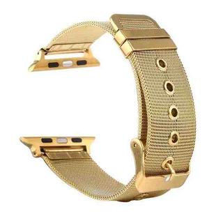 For Apple Watch Series 9&8&7 41mm / SE 3&SE 2&6&SE&5&4 40mm / 3&2&1 38mm Milanese Stainless Steel Double Buckle Watch Band(Gold)