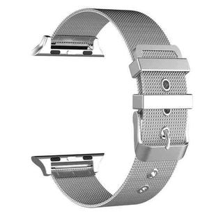 For Apple Watch Ultra 49mm / Series 8&7 45mm / SE 2&6&SE&5&4 44mm / 3&2&1 42mm Milanese Stainless Steel Double Buckle Watch Band(Silver)