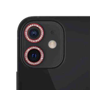 For iPhone 12 / 12 mini / 11 9H Point Drill Camera Lens Protector Circle(Red)