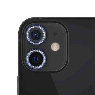 For iPhone 12 / 12 mini / 11 9H Point Drill Camera Lens Protector Circle(Blue)