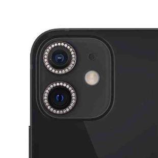 For iPhone 12 / 12 mini / 11 9H Point Drill Camera Lens Protector Circle(Black)