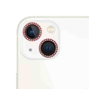 For iPhone 13 9H Point Drill Camera Lens Protector Circle(Red)