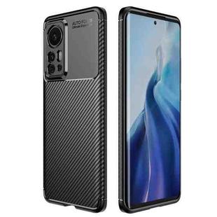 For Xiaomi 12 Pro 5G Carbon Fiber Texture Shockproof TPU Phone Case(Black)