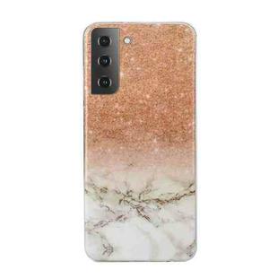 For Samsung Galaxy S22 5G Marble Pattern Soft TPU Phone Case(White Gold)