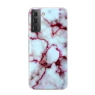 For Samsung Galaxy S22+ 5G Marble Pattern Soft TPU Phone Case(Red)
