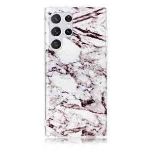 For Samsung Galaxy S22 Ultra 5G Marble Pattern Soft TPU Phone Case(White)