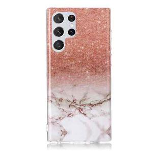 For Samsung Galaxy S22 Ultra 5G Marble Pattern Soft TPU Phone Case(White Gold)
